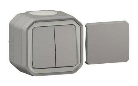 Bild von Legrand Plexo New FRAP Multifunktionsschalter Wechsel/Taster 10AX / Steckklemmen / IP55 / Grau