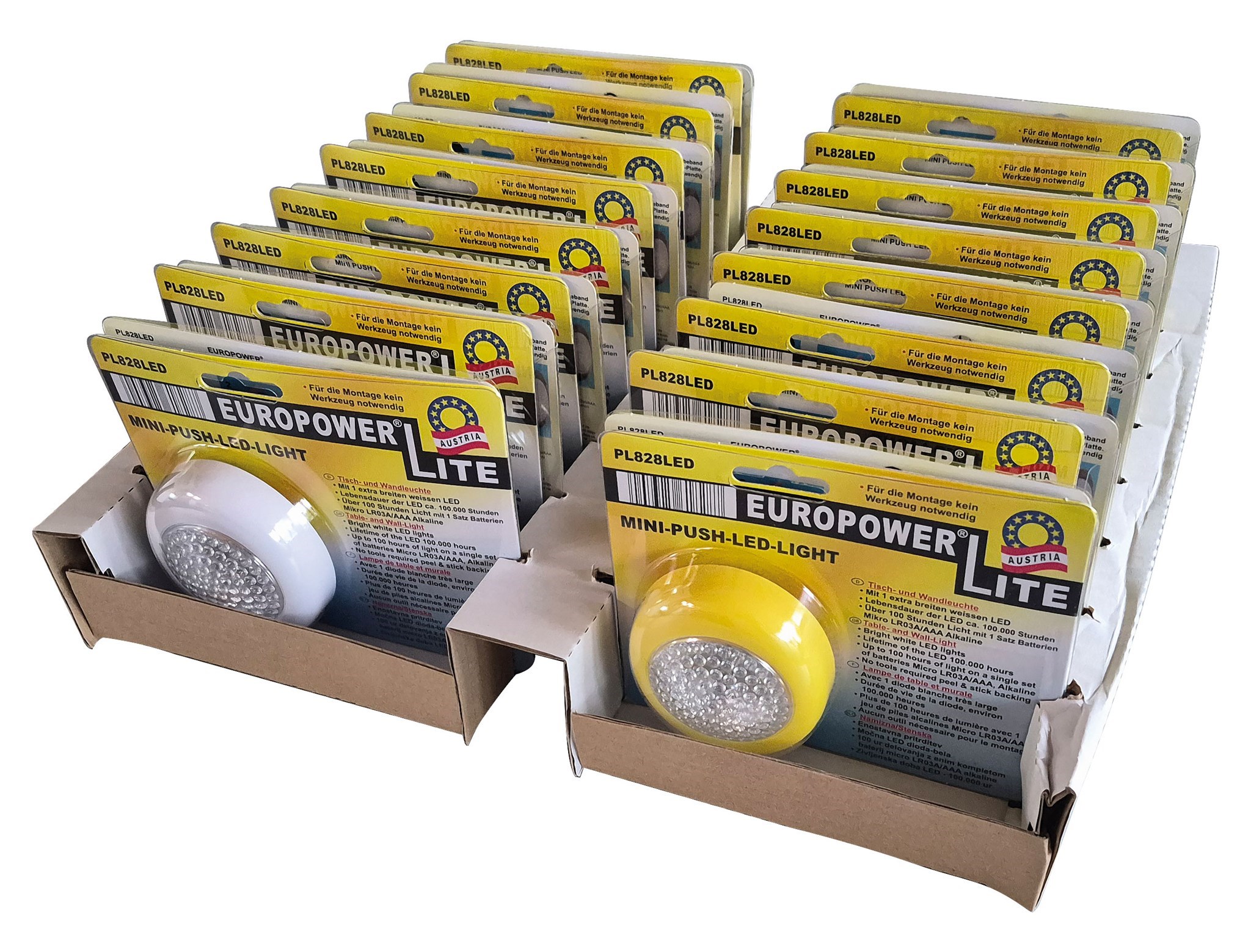 Bild von 32er Tischaufsteller Min-Push-LED-Lights rund / Wand- und Schrankleuchte PL828